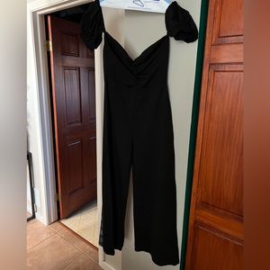 Off The Shoulder Black Jumpsuit